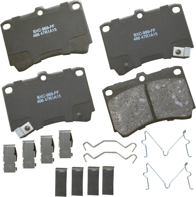 Bendix وسادات فرامل سيراميك SBC466 الممتازة لسيارات فورد أسباير 1997-1994، إسكورت 1993-1991، كيا ريو 2002-2001، مازدا 323 1995-1990، بروتيجي 1998-1990، ميركوري تريسر 1993-1991 - Image 1